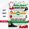 holiday sneaker dance party invite